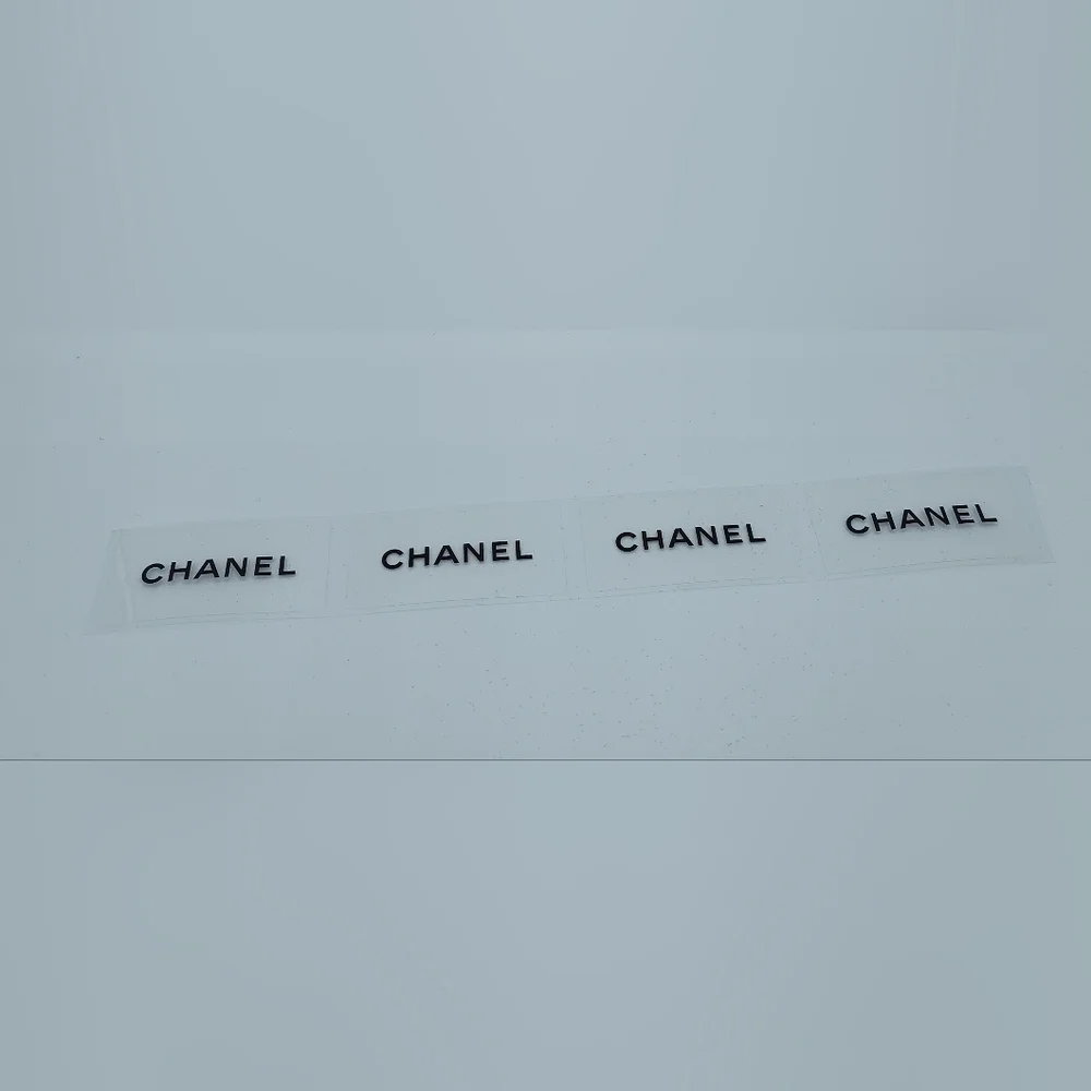 CHANEL Logo Stickers Sheet of 4 | Clear Backing Luxury Packaging Decals